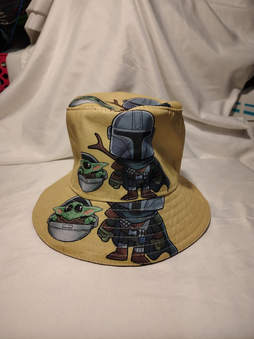 Star Wars Yellow Mandalorian & Grogu Kids Bucket Hat